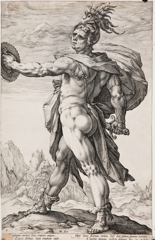 Hendrik Holcijus, Kalpurnije, iz seriije Rimski heroji, 1586, bakrorez, izdanje Hendrik Holcijus, Harlem.jpg