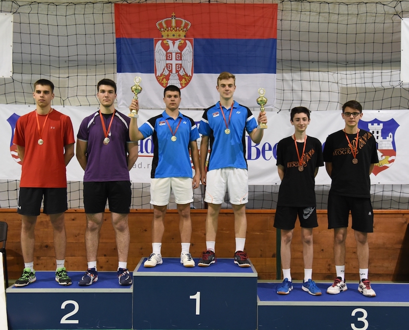 Prvenstvo Srbije za juniore_Osvajaci medalja u muskom dublu kategorije U19.JPG