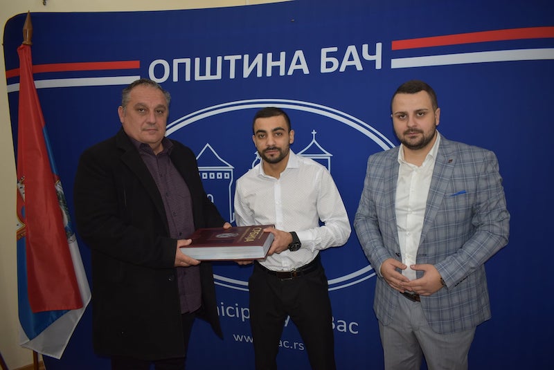 СТЕВАН ВЛАДИСАВЉЕВ НА ПРИЈЕМУ У ОПШТИНИ БАЧ