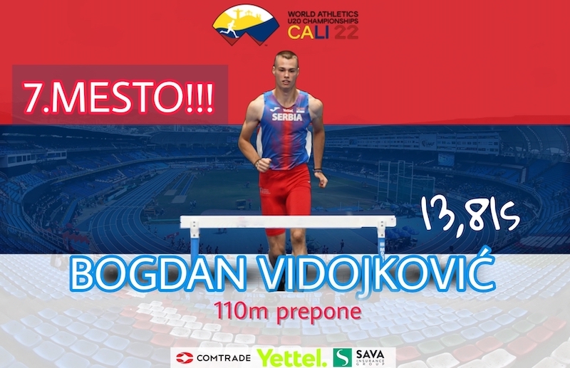 АТЛЕТИКА - ВИДОJКОВИЋ СЕДМИ ПРЕПОНАШ НА СВЕТУ